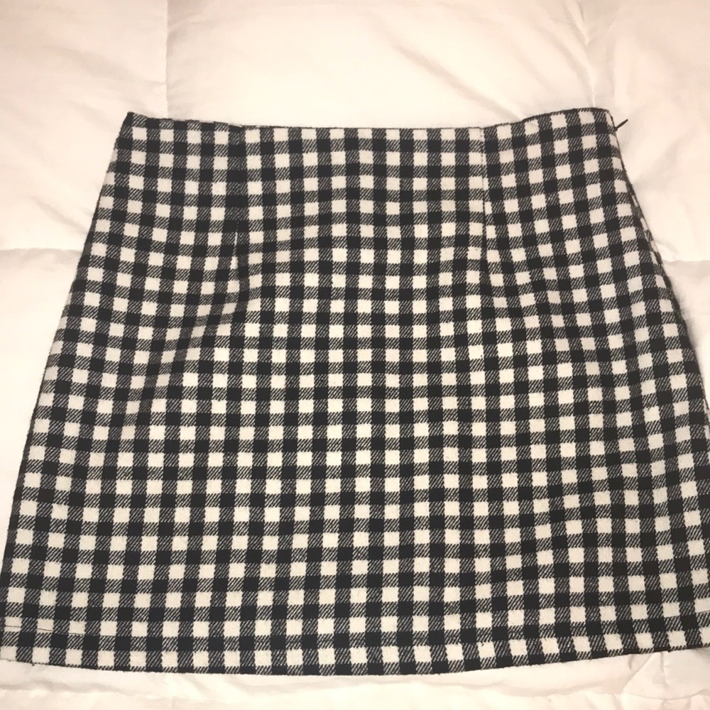 gingham mini skirt
